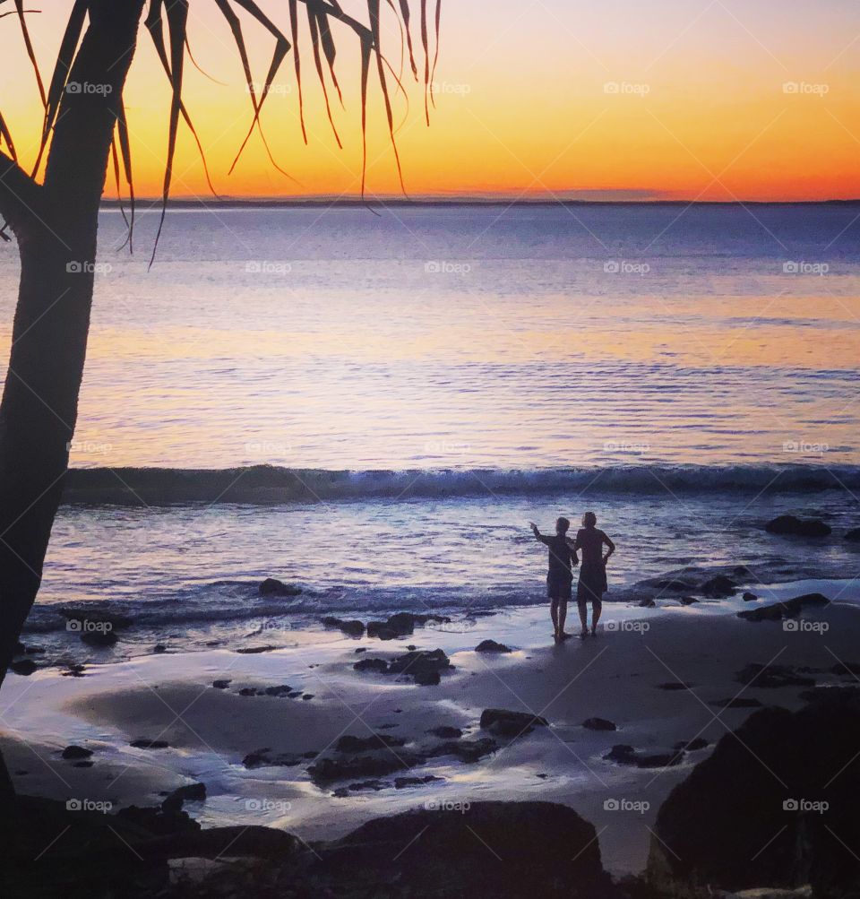 Sunset looking at the sea 