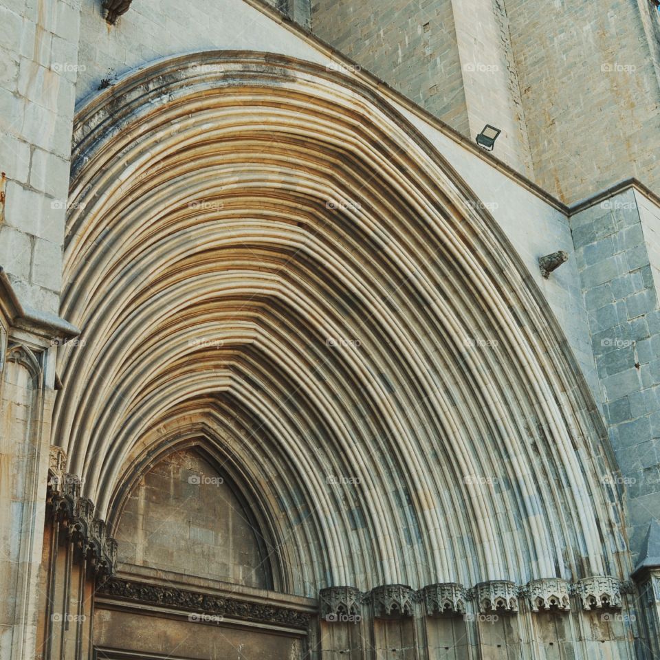 girona cathedral. girona cathedral entrance