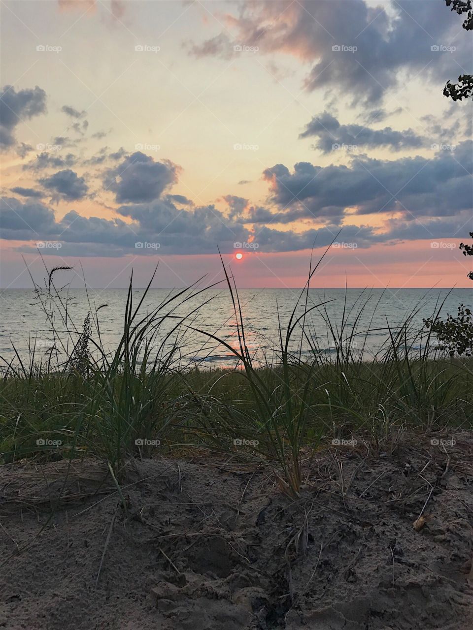 Sunset on Lake Michigan - Frankfort MI 