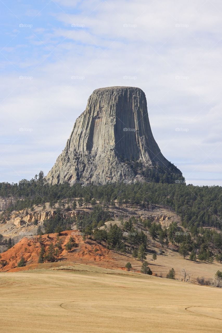 Devils Tower on a warm spring afternoon. 