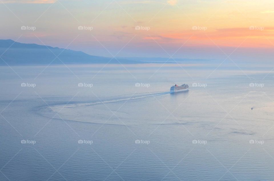 Beautiful Sunrise Landscape From Saranda, Albania. Saranda is amazing place with beautiful nature