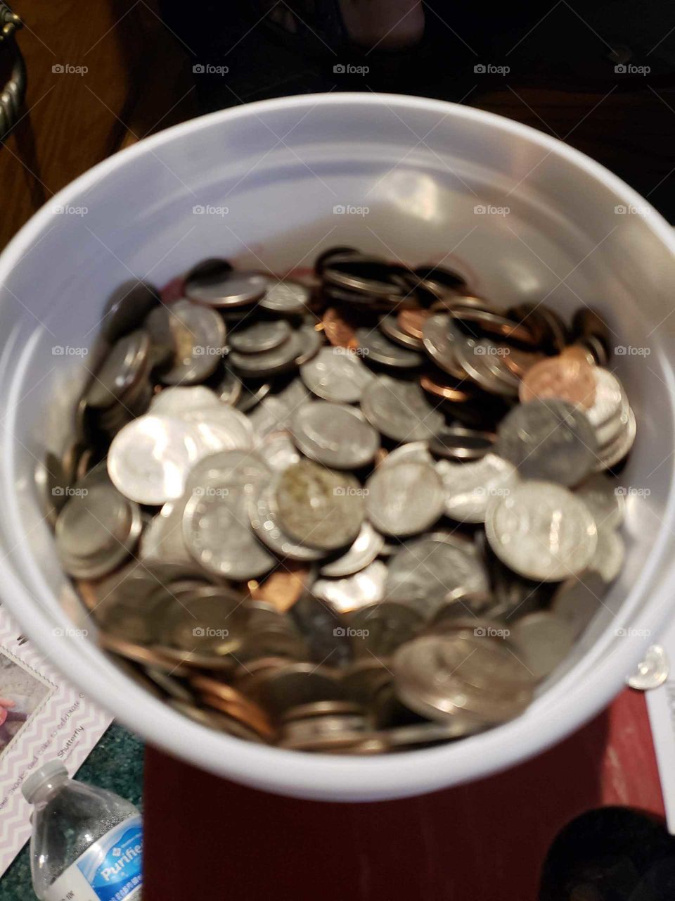 bucket of money