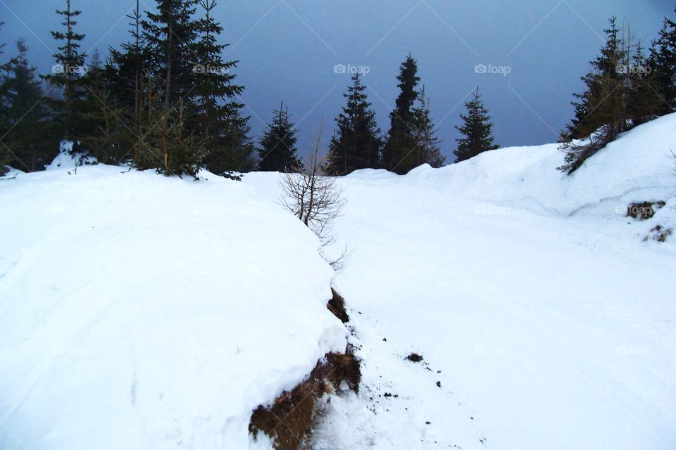 Snowy Romanian mountain