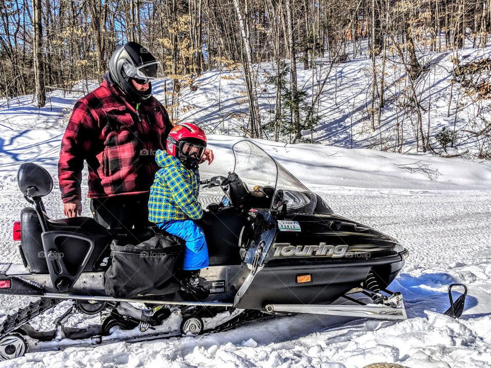 snowmobiling with Dad