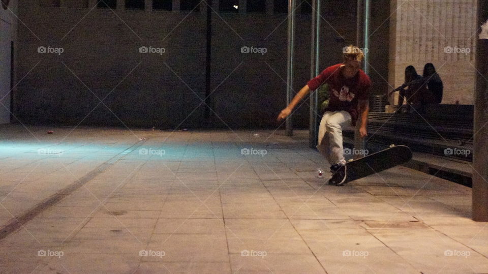 Skaters in the MACBA square. Barcelona 