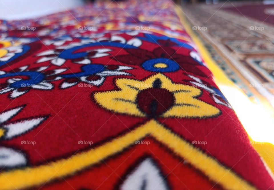 bright colorful mattresses in Turkish style.