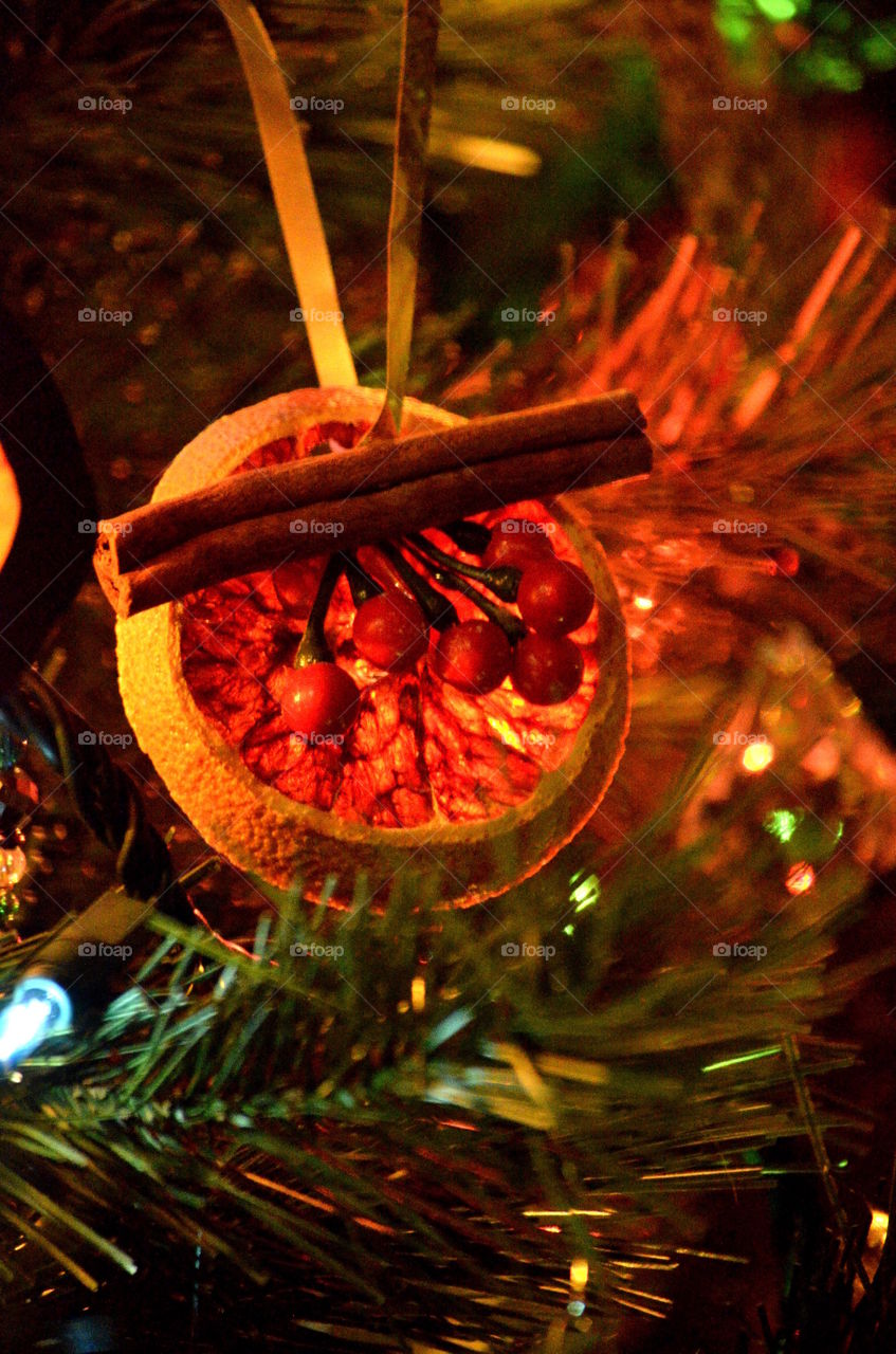 slice of orange Christmas Ornament