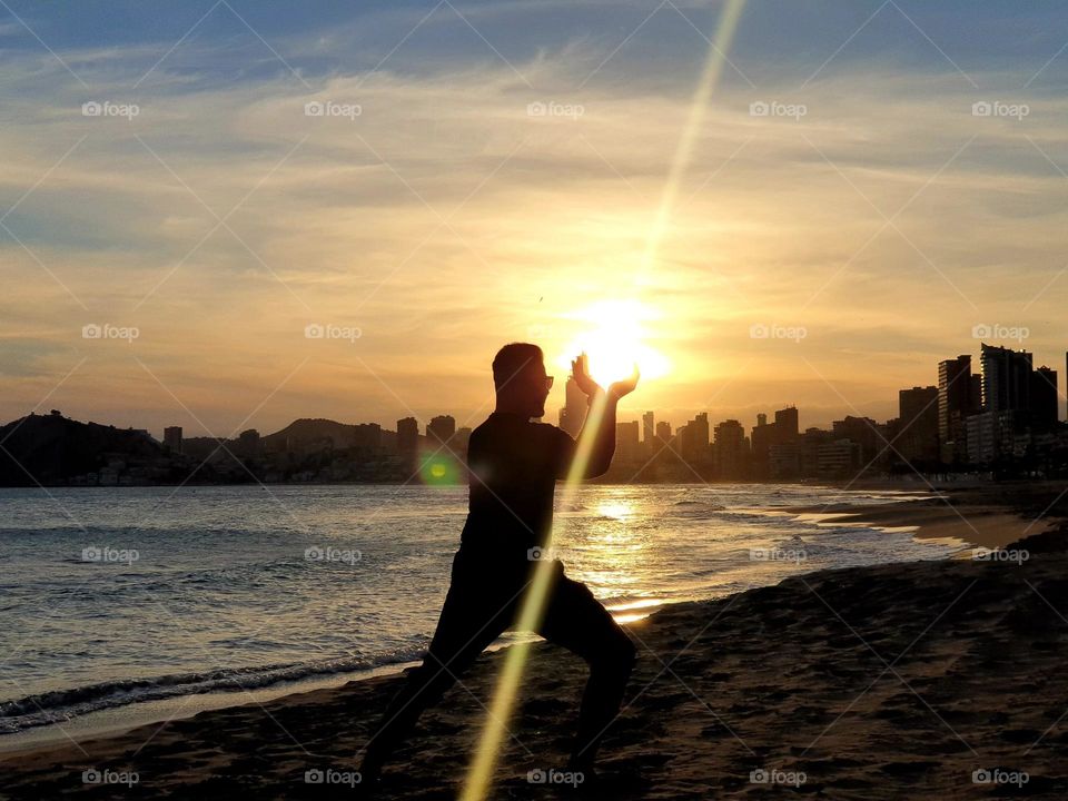 Sunset#beach#city#view#sea