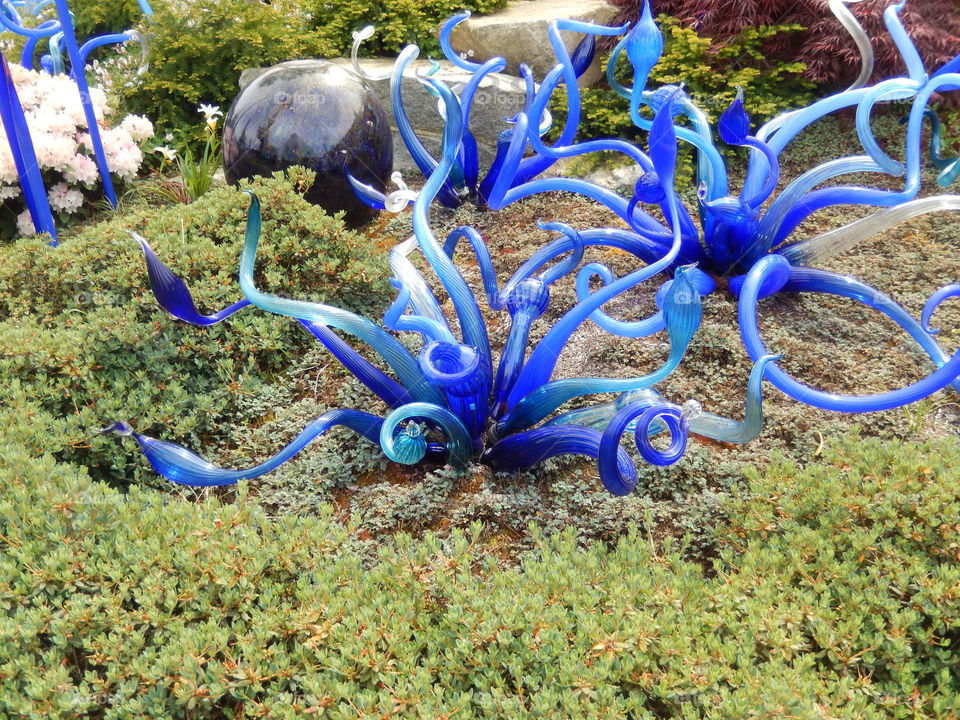 Blue. glass sculpture