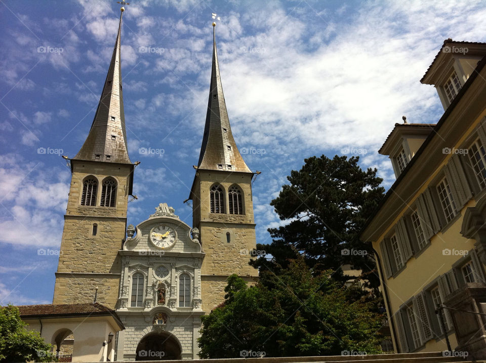 sky clouds church switzerland by ahhhe