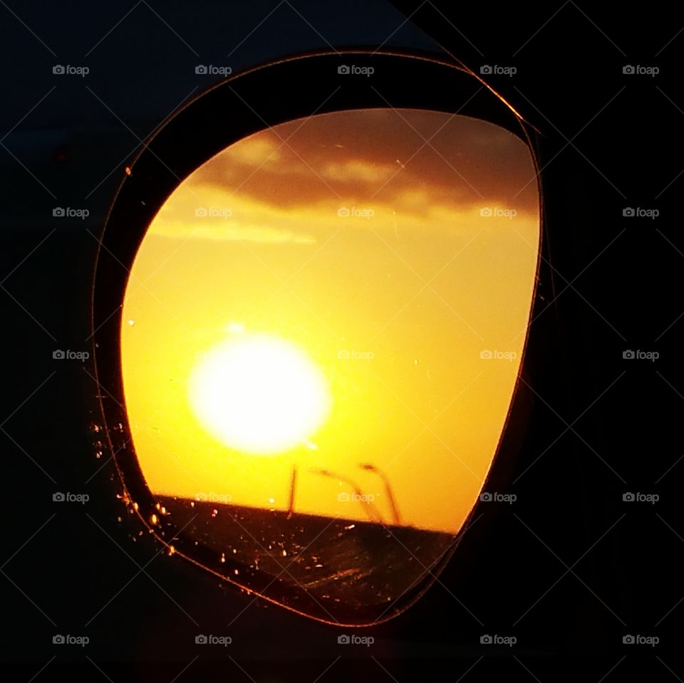 sunset in the mirror