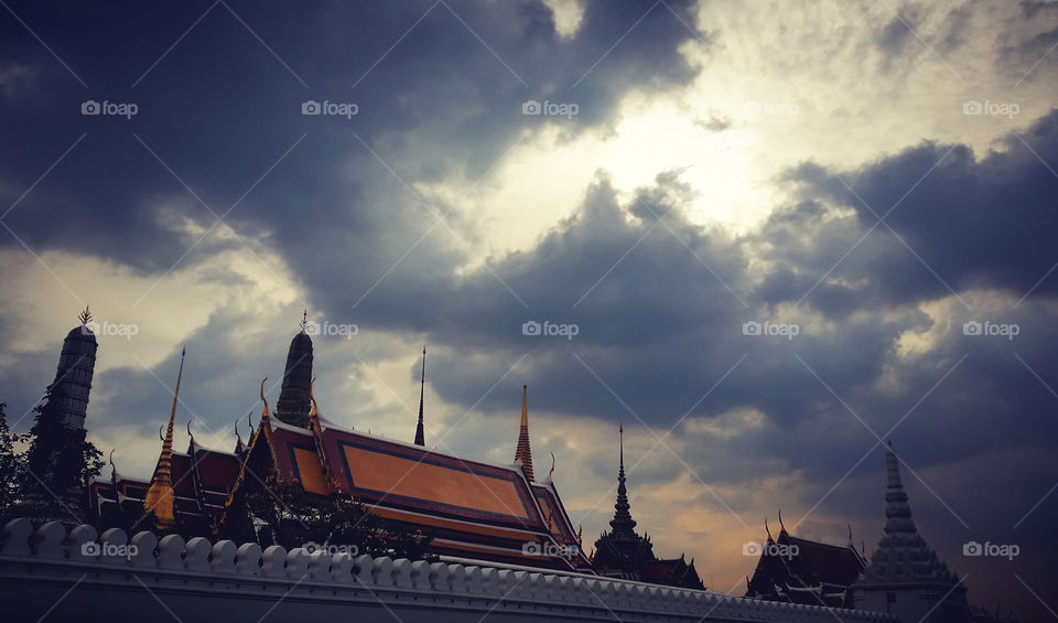 Outside of Royal Palace in October in Bangkok. Today you might cloded but back behind always brightness, you just need to conscious.