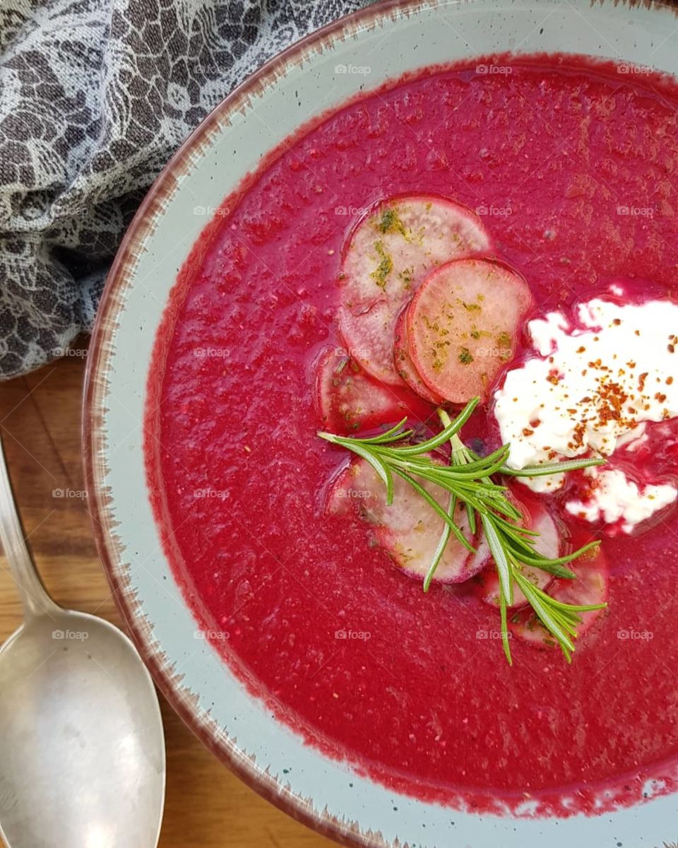 Red cold soup