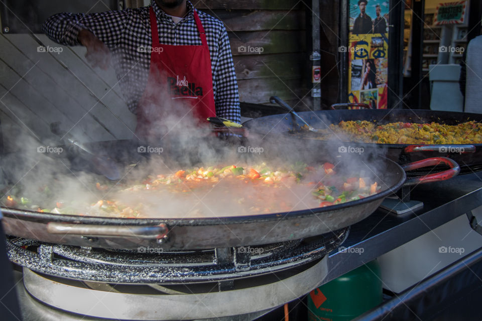 Fresh Paella cooking