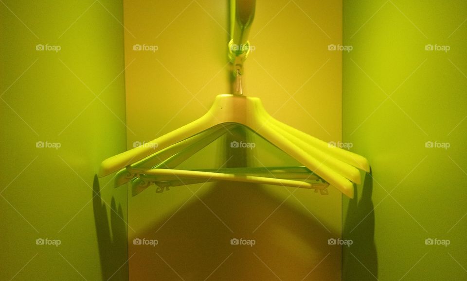 Green coat hangers