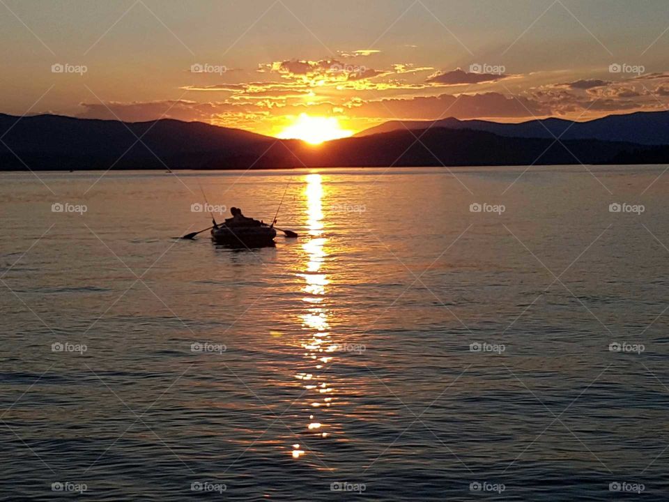 Idaho Lake Sunset Fishing