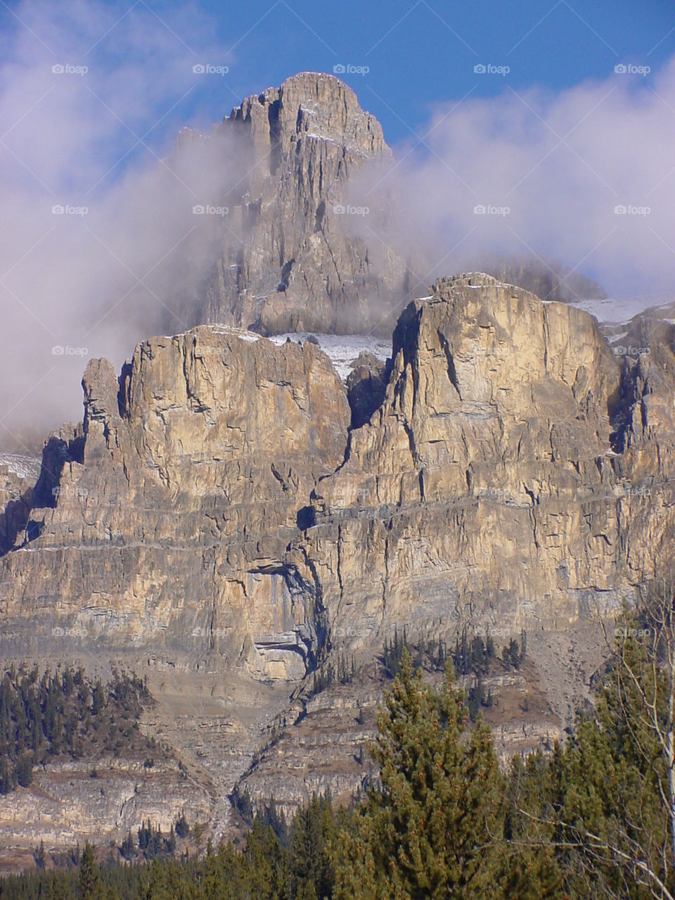 sky blue mountain clouds by kshapley