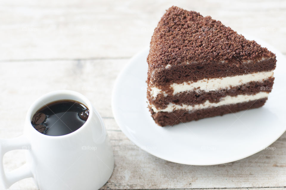 Cake with coffee 