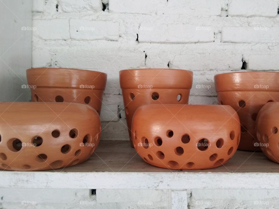 decorative clay pot