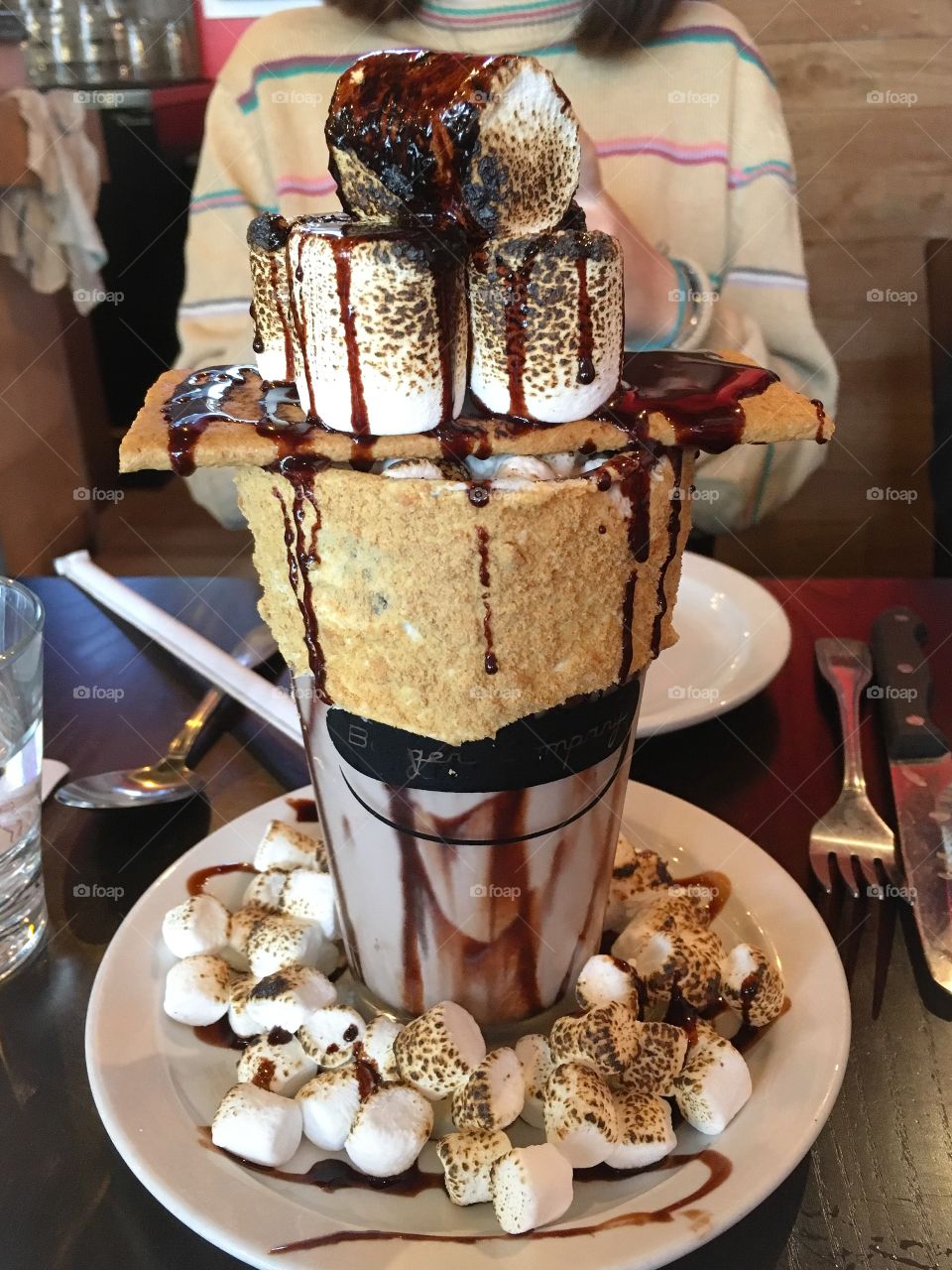 This is a “Freak Frappe”. They are as delicious as they look. Ice cream is one of my favorites and this brings it to a whole other level!