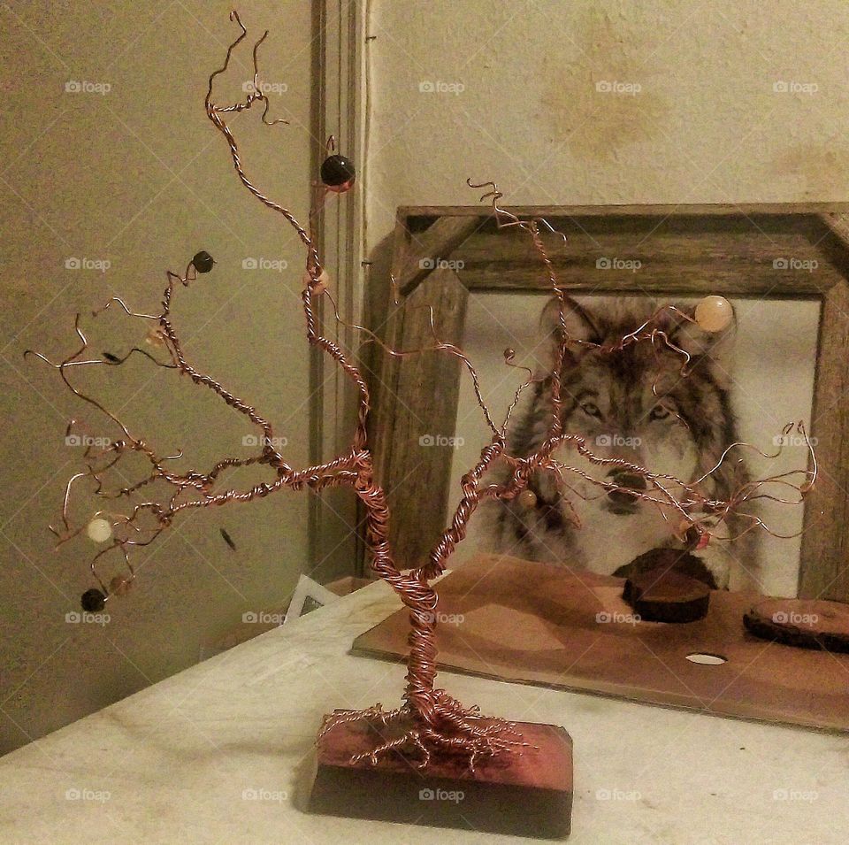 Copper Wire Tree Sculpture
