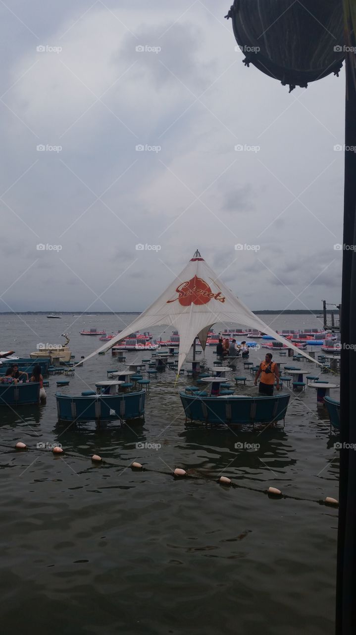eating in the water. At Seacrest in oc Maryland for some food and drink