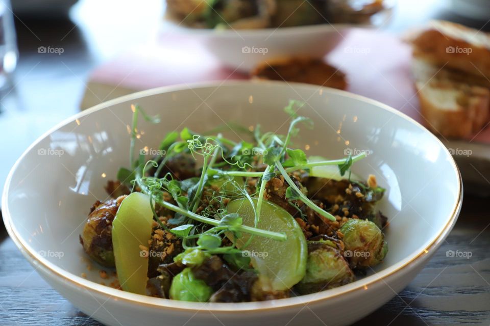 Green apples and Brussels sprouts salad 