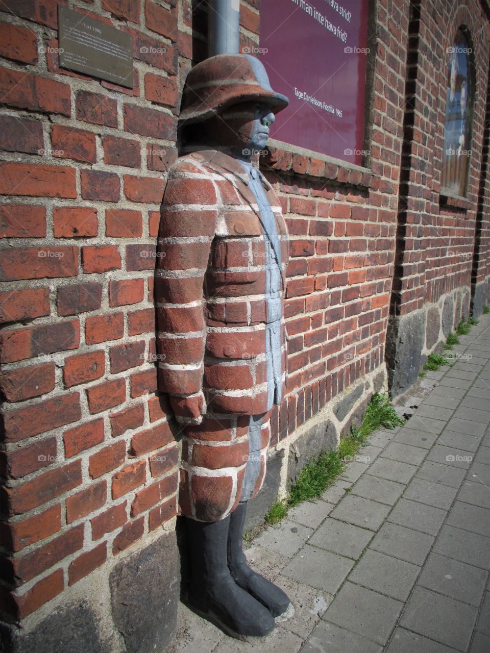 brick wall man