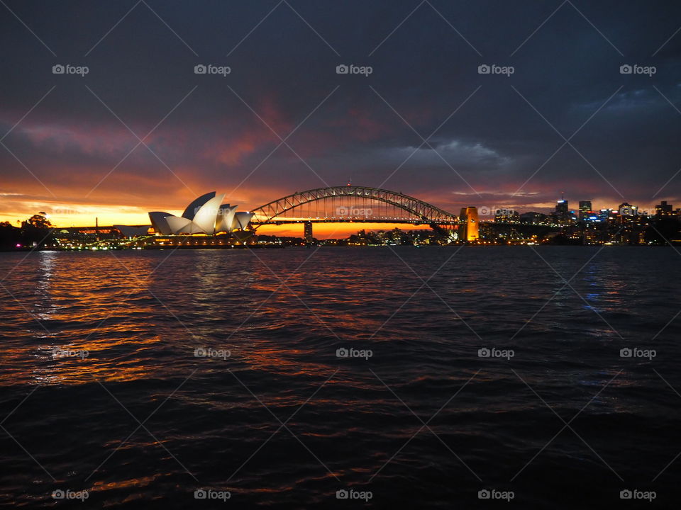 Beautiful sunset in Sydney.