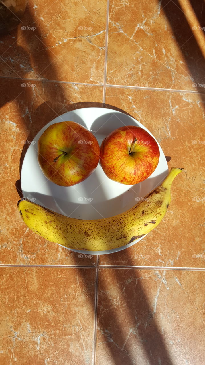 Smiley, fruit smiley, sky,