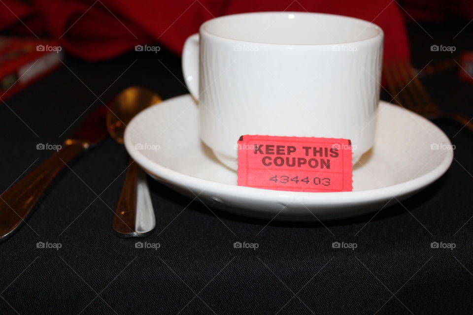 red raffle ticket teacup