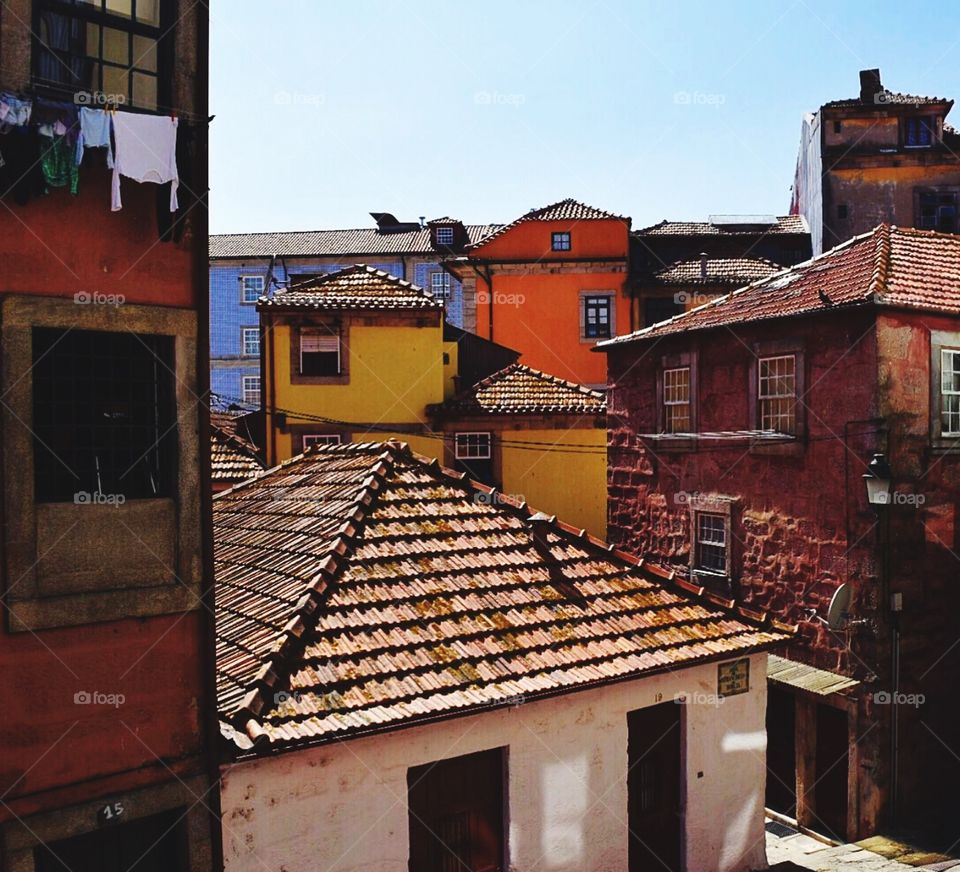 Typical facades of porto Portugal 