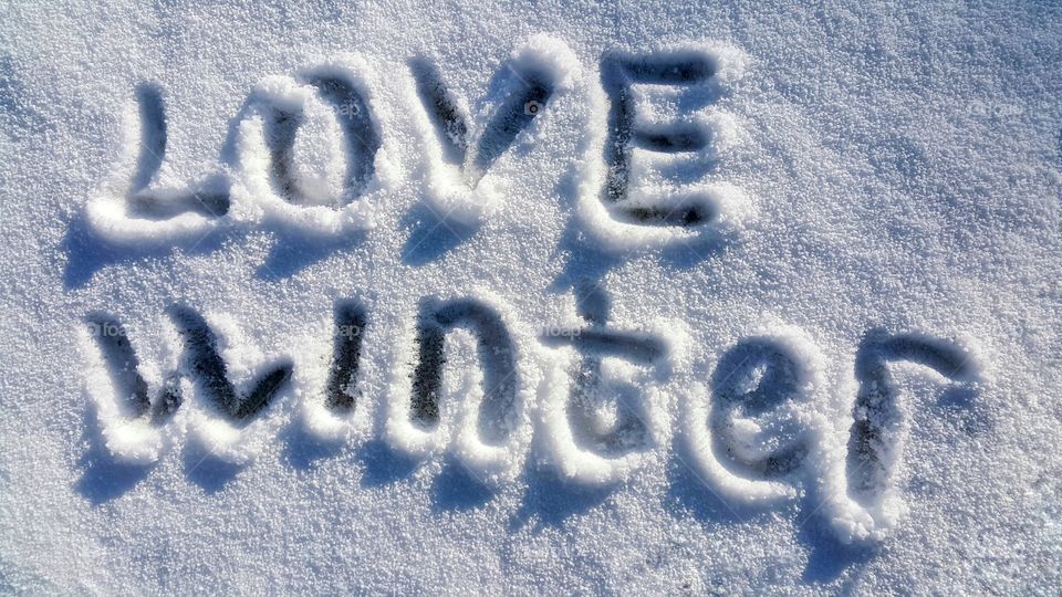 winter on snow written the text, love winter