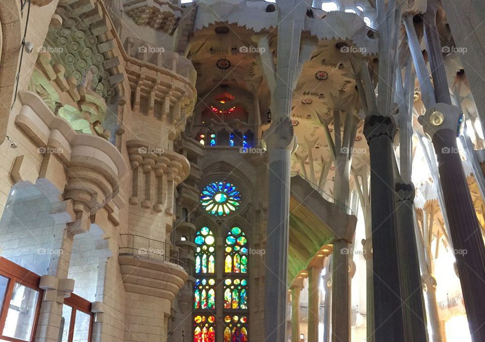 Sagrada Familia Cathedral in Barcelona , Spain