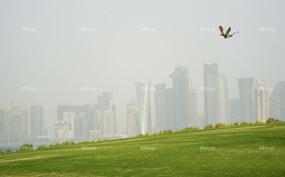 a kite at Qatar corniche