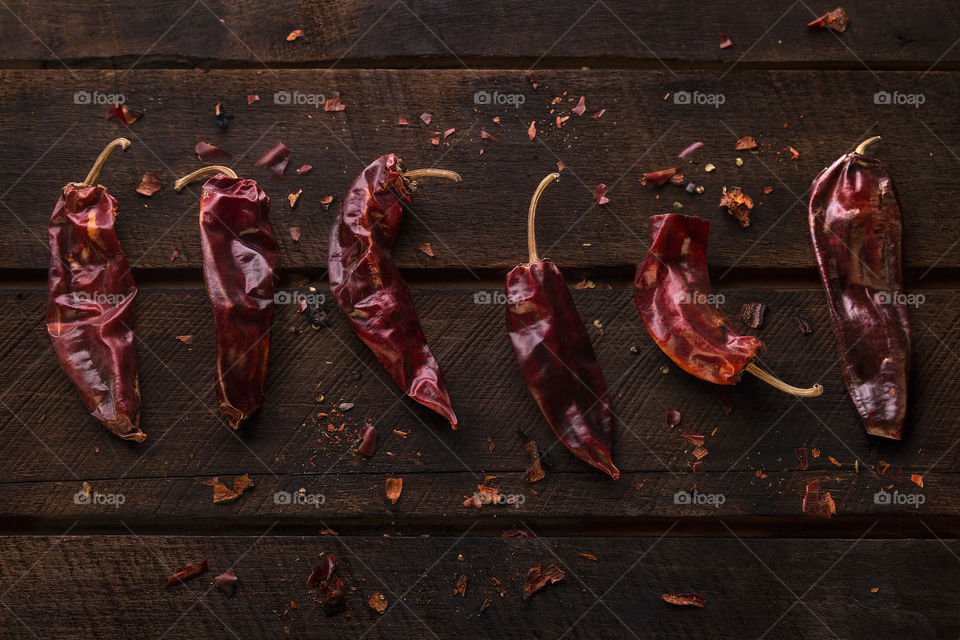 smoked red pepper on rustic wood