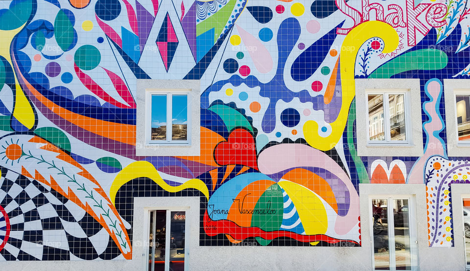 Colourful building in Porto, Portugal