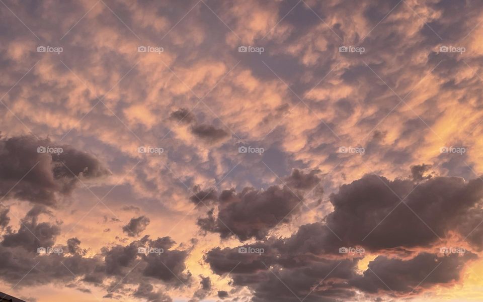 Colorful pink clouds.