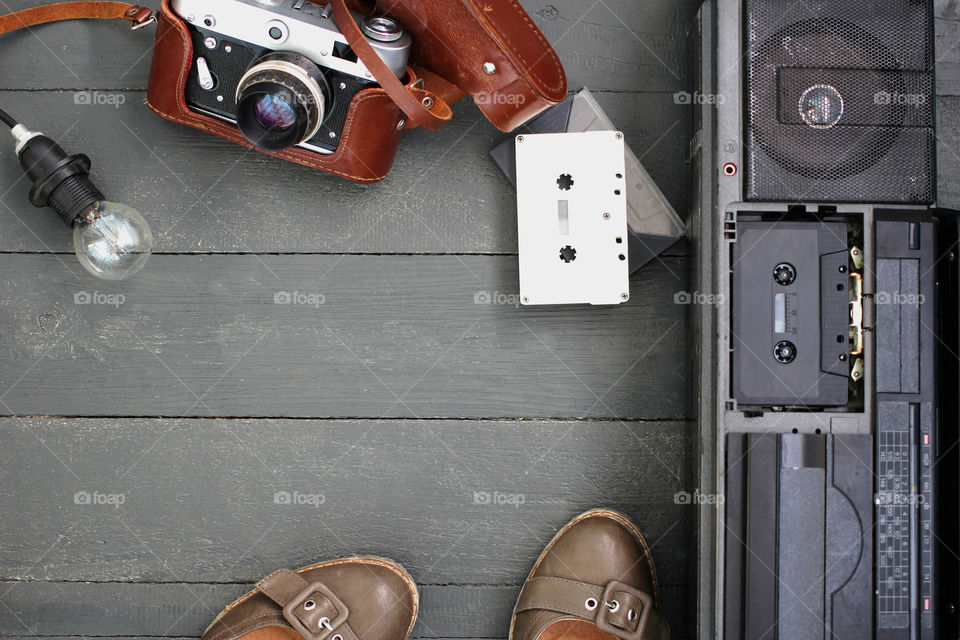 Retro, vintage, vintage items, tape recorder, cassette, audio, audocassettes, music, melody, music, player, musical plates, international de ...