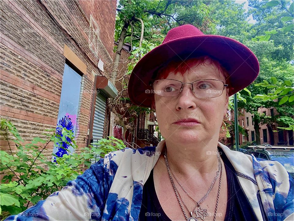This is me, „Petra Schiller“ standing on „Waverly Av“ at the corner of „Fulton St“ in „Clinton Hill“, Brooklyn on a beautiful afternoon in July of 2003. Hypnotic Productions