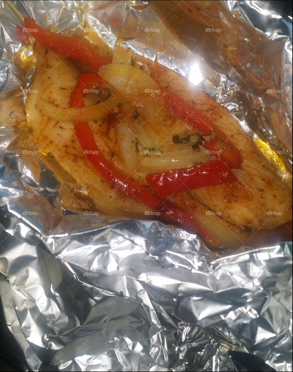 baked fish with peppers
