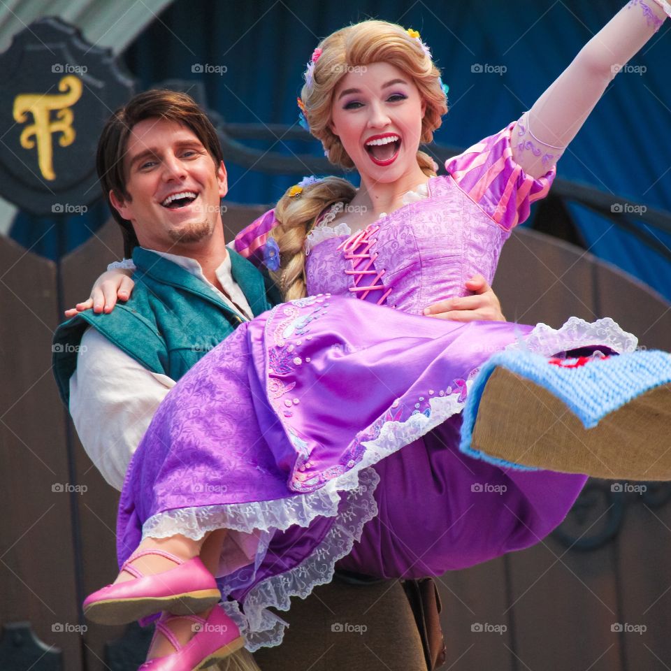 Rapunzel and Flynn Rider of Tangled, Magic Kingdom Disneyworld 