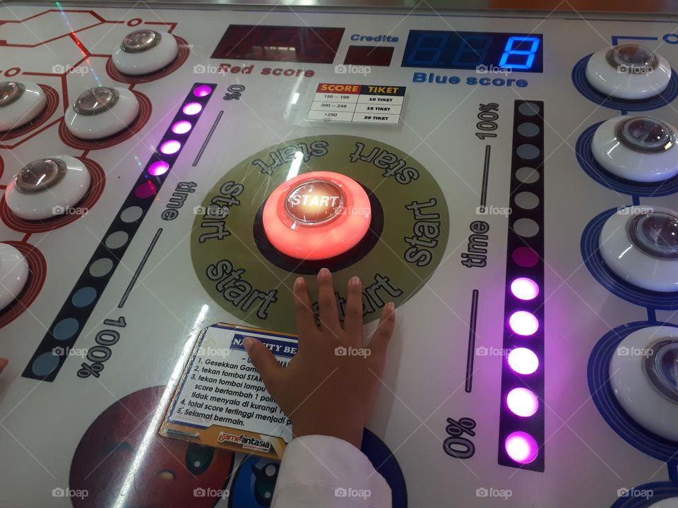 start the game by pressing the button