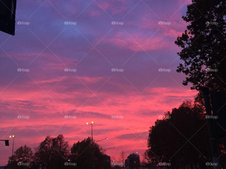 Sunset in Turin, Italy 