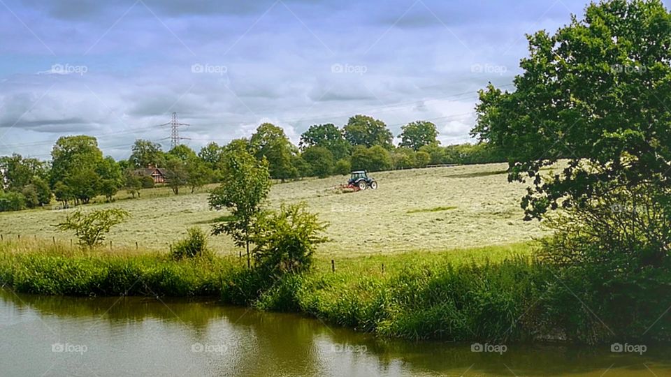 Tractor. Tractor harvesting 