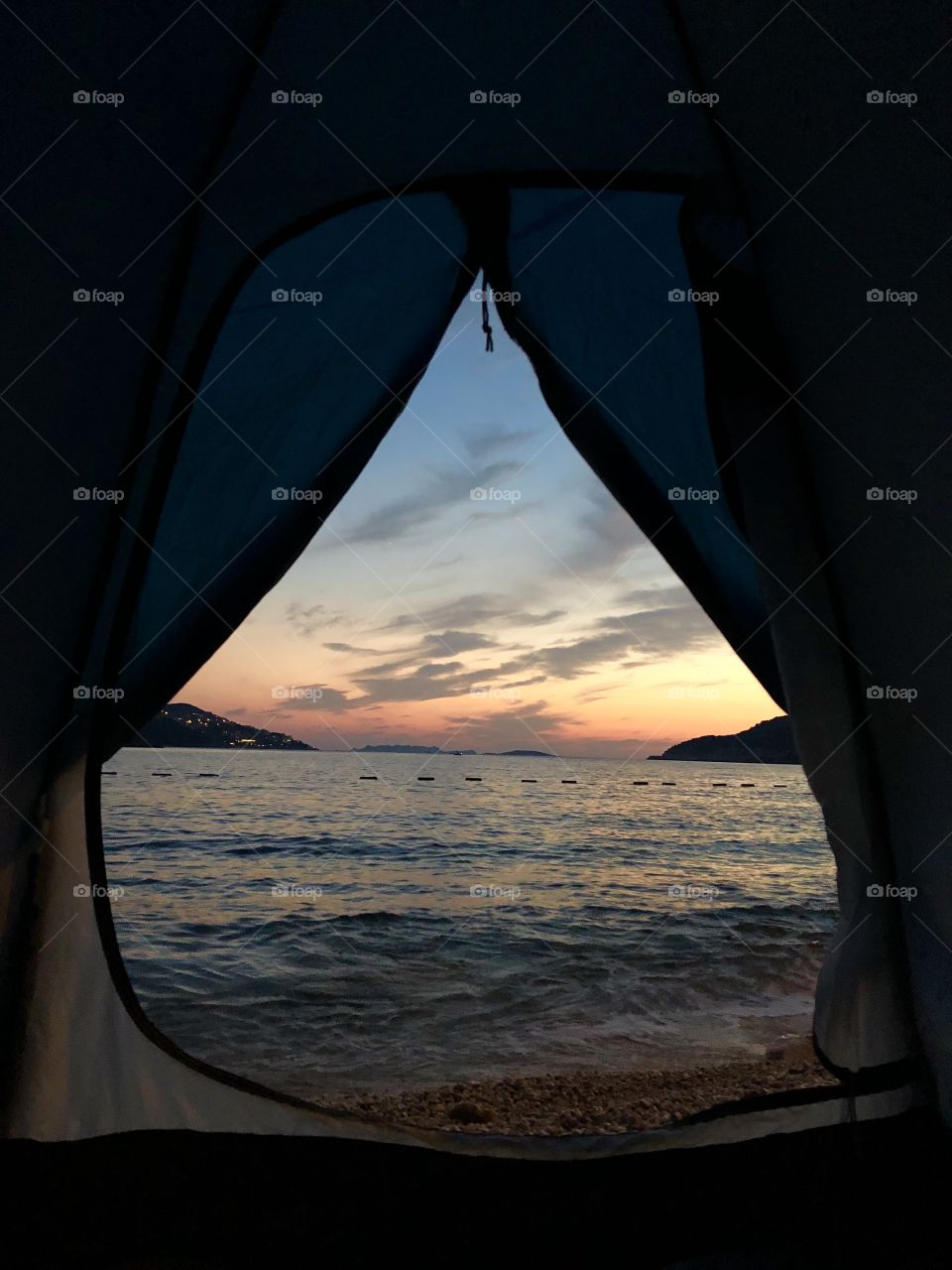 Camping on the beach.