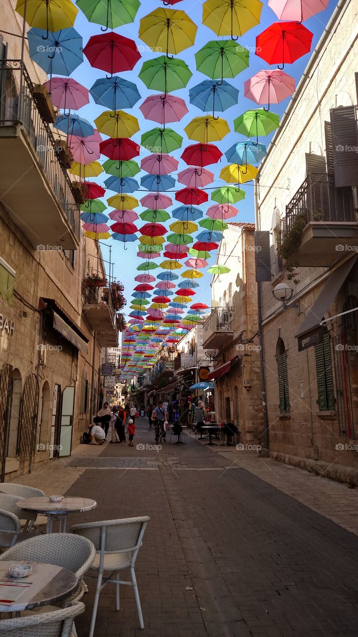umbrella's in Jerusalem