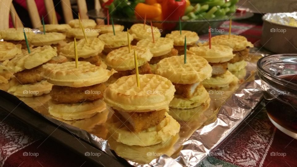 mini chicken and waffles