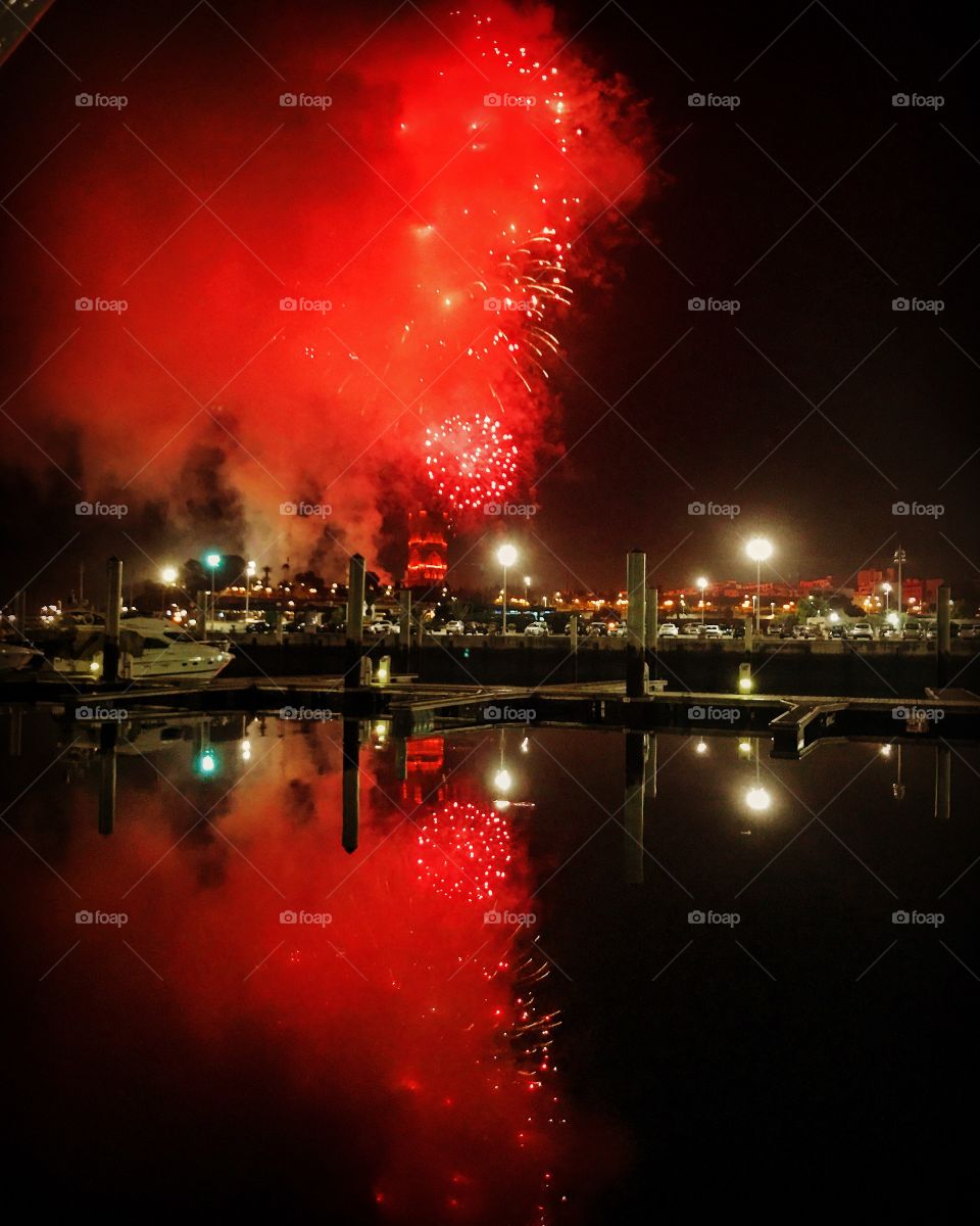 fireworks display in the city of Rabat, Morocco