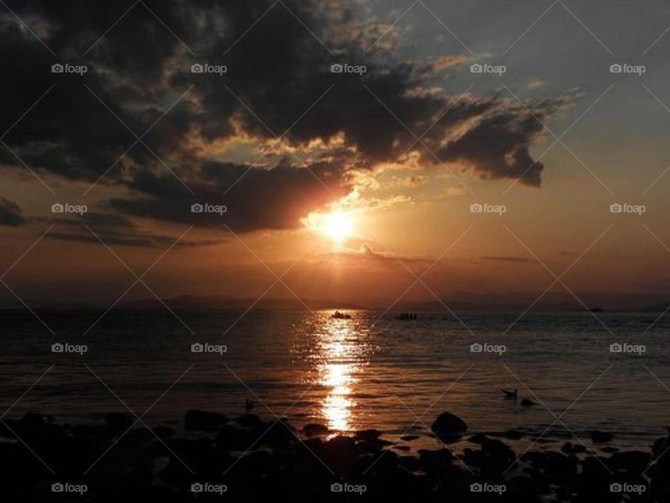 закат на Черном море